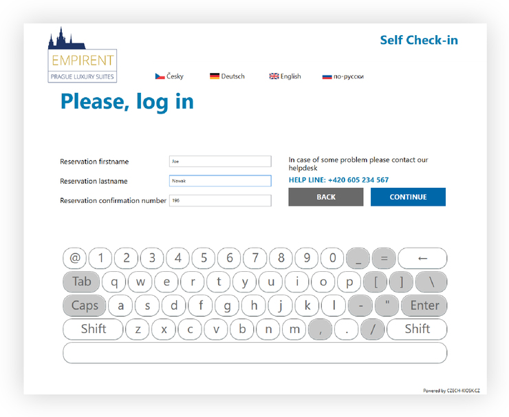 Self check-in kiosk